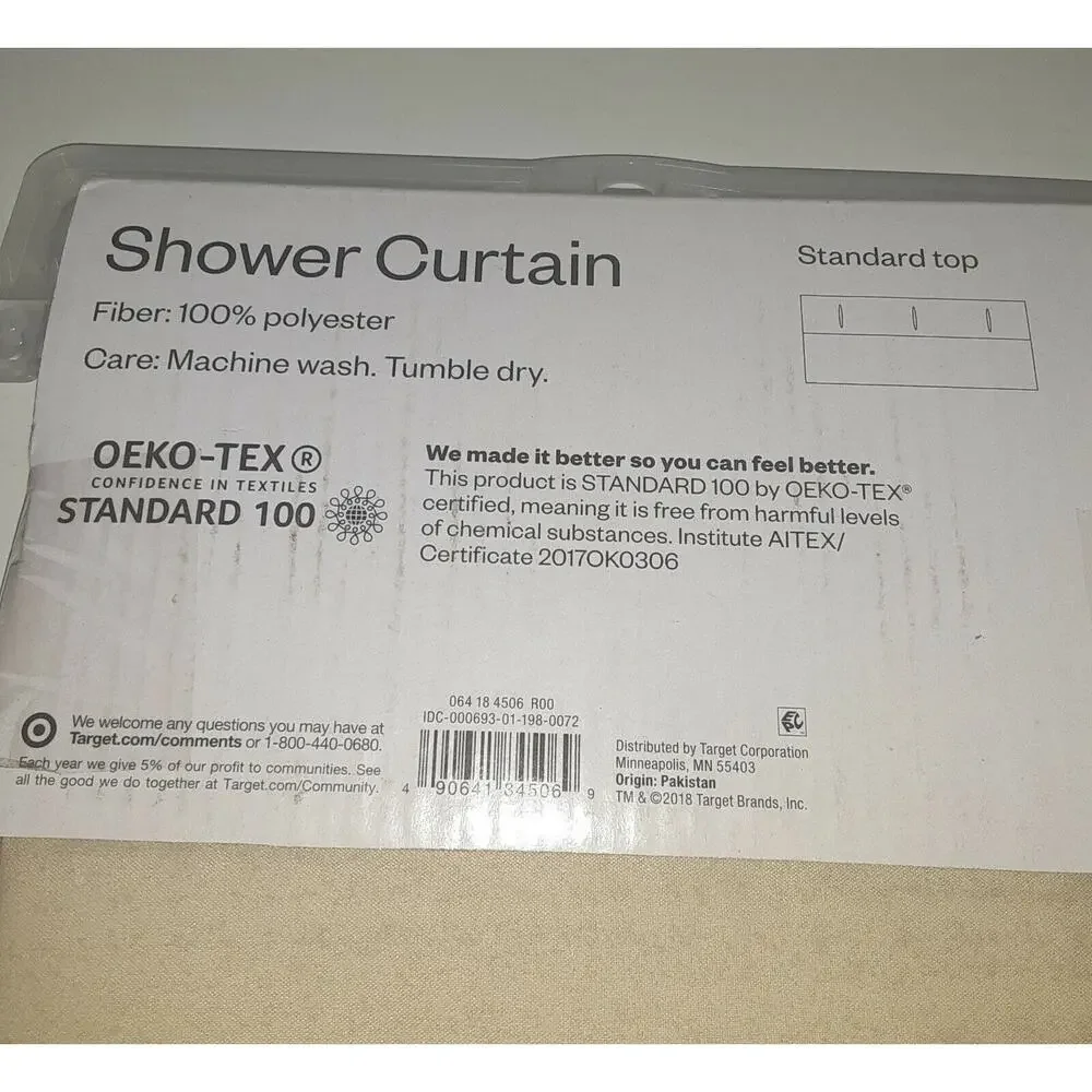 Room Essentials Shower Curtain Ombre Block New
